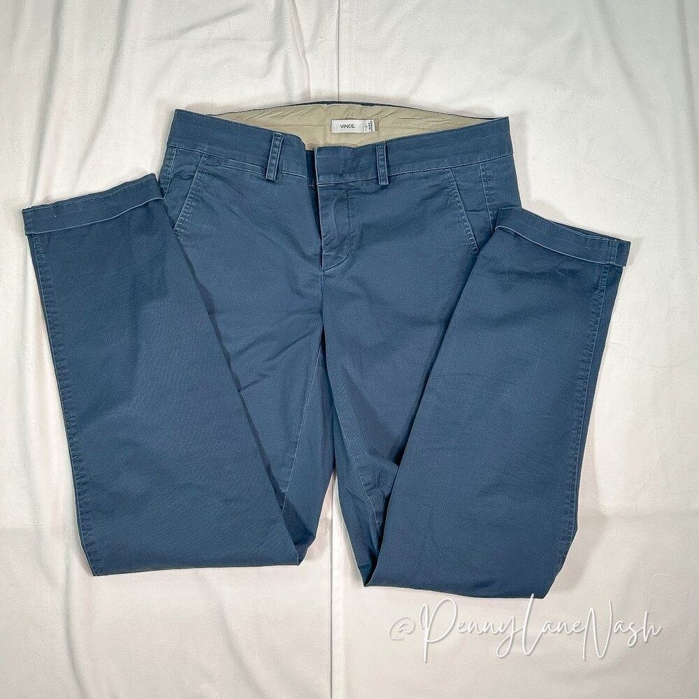 Vince Cuffed Boyfriend Chino Pants Size 2 Blue - Picture 5 of 11